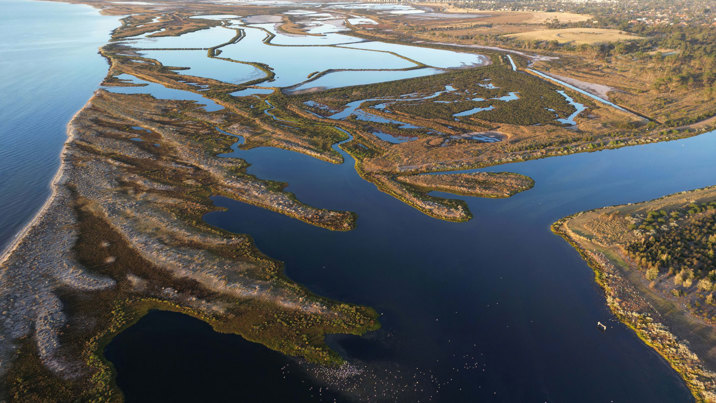 Laverton Sand Spit and Cheetham Wetlands, aerial photograph