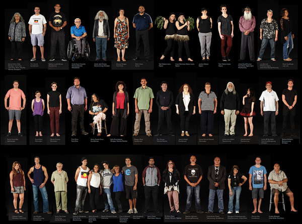 Deep Listening participants - 3 rows, each made up of many people