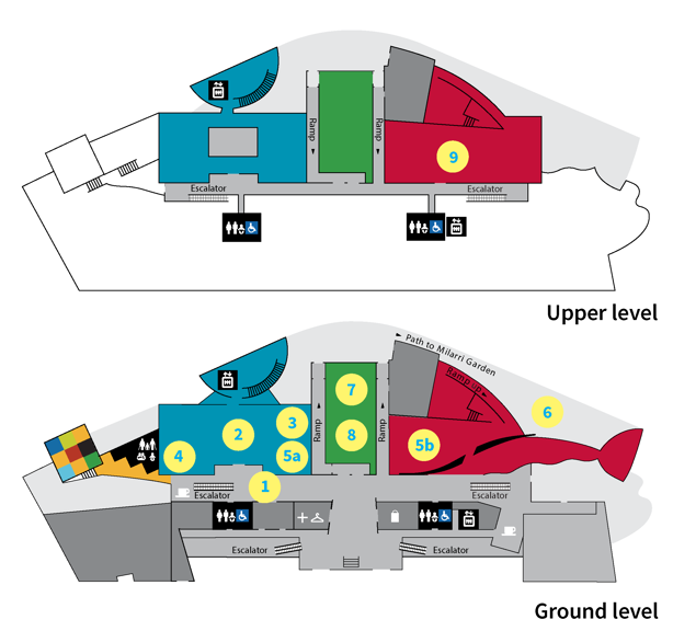 Melbourne Museum map showing stops in The Listies audio guide.