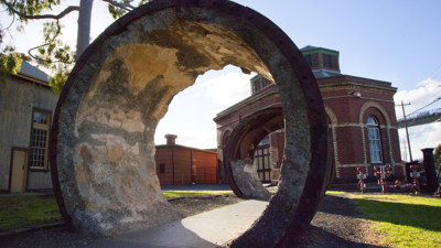large exposed pipes
