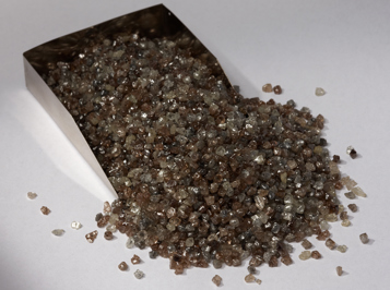 Hundreds of small rough diamonds