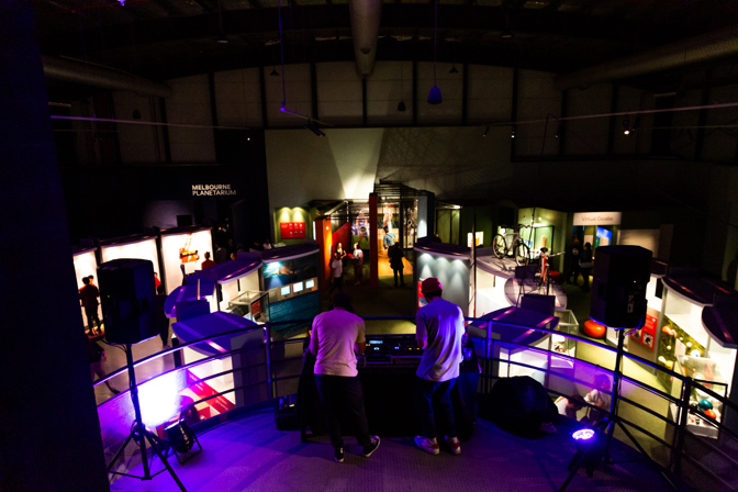DJs playing in an exhibition