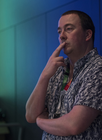 A museum staff member at Melbourne Museum.