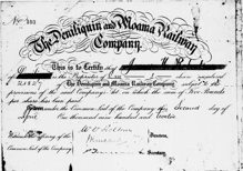 Deniliquin and Moama Railway Company shares, 2 April 1912