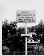 Information sign, railmotor stopping place, 24 November 1964