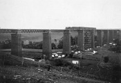 A train crossing the Moorabool Viaduct, Geelong to Ballarat railway, Moorabool, circa 1917