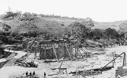 Construction pier foundations, Melton Viaduct, 1885
