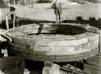 Detail of a timber kerb being prepared for Pier no. 2 of the Mitchell River Bridge on the Bairnsdale to Orbost line, circa 1914