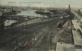 Rail yards beside the Yarra River, Melbourne