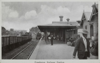 Passengers on platform, Frankston Railway Station, post-1910