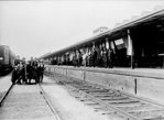 Wodonga Railway Station decorated for visit of Duke and Duchess of York, 1927