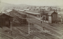 Wodonga Railway Station, goods shed and maintenance building, circa 1910