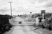 Railway crossing with gates, Warrenheip, 5 November 1969.