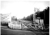 Gates and home signal, Barker Railway Station, 18 March 1959