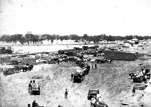 Wheat harvest at Warracknabeal rail yards, circa 1895
