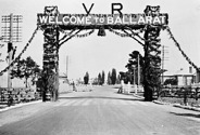 Victorian Railways arch at Ballarat centenary celebrations, 1938