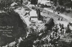 First train to Walhalla, consisting of a steam engine and two passenger carriages, 15 March 1910