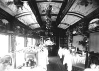 Interior of dining car for royal visit, 1920