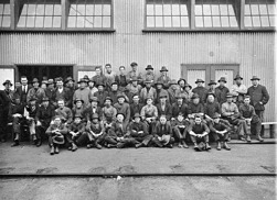 Shop erection staff, Ballarat North railway workshop, pre-1930