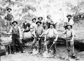 Railway workers who were laying new railway line, Casterton district, 1884