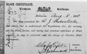 Block certificate awarded to Mr H. Cadwallader, 1888