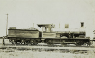 Steam locomotive with number 39 handwritten on coal bunker, circa 1910