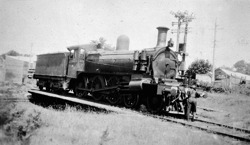 A train on the turntable at Mirboo North Railway Station, circa 1925