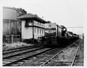 Y class diesel locomotive hauling freight to Warburton, 24 November 1964