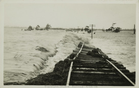 Flood damage on the Traralgon to Maffra line, 1 December 1934