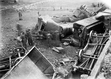 Derailed train, circa 1911