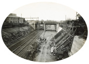 Construction of the South Kensington Goods line, Footscray, 1928
