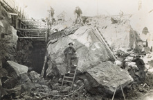 Workers at an excavation during construction of the South Kensington to West Footscray line, Footscray, 1928