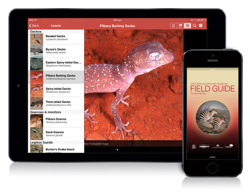 An iPad and iPhone showing the Field Guide to WA Fauna app on screen.