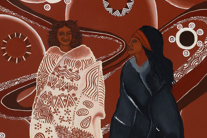 Two women in cloaks