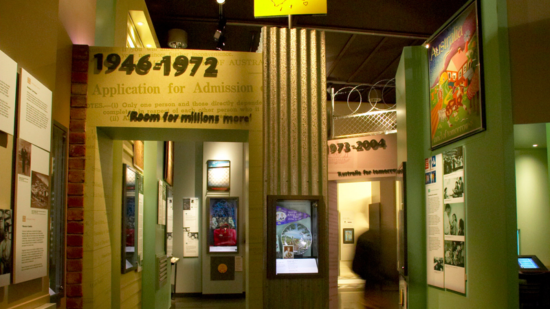 Internal shot of Getting In at the Immigration Museum