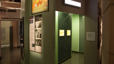 Interview room at the Getting in exhibition