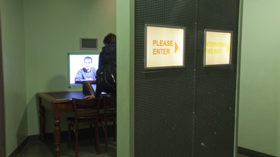 Interview room at Immigration Museum