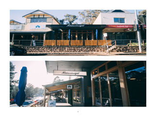 Two photographs of the facade of a cafe called 'Now and Not Yet'