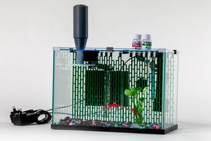 Home Aquarium with Automatic Aquarium Maintenance Device
