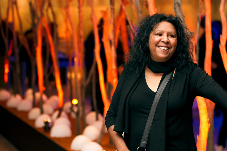 Maree Clarke amid her exhibition, Ritual and Ceremony