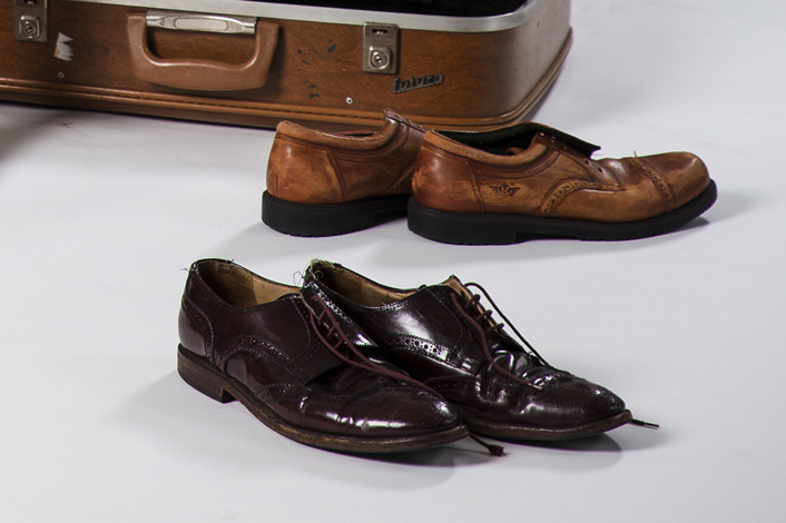 Detail of two pair of shoess