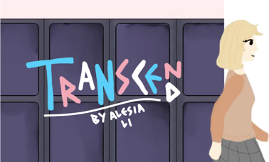 Illustrated title sequence of a girl walking in front of school lockers with the title of an animation 