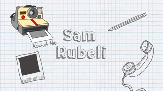 Screen shot of 'About' page from website showcasing Samantha Rubeli's personal portfolio 