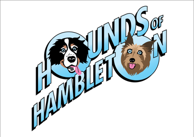 Image of the brand 'Hounds of Hambleton', where the 'O's are dog faces