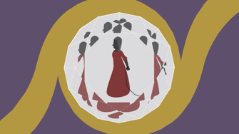 Illustrated sequence of a figure with their hands cuffed behind their back