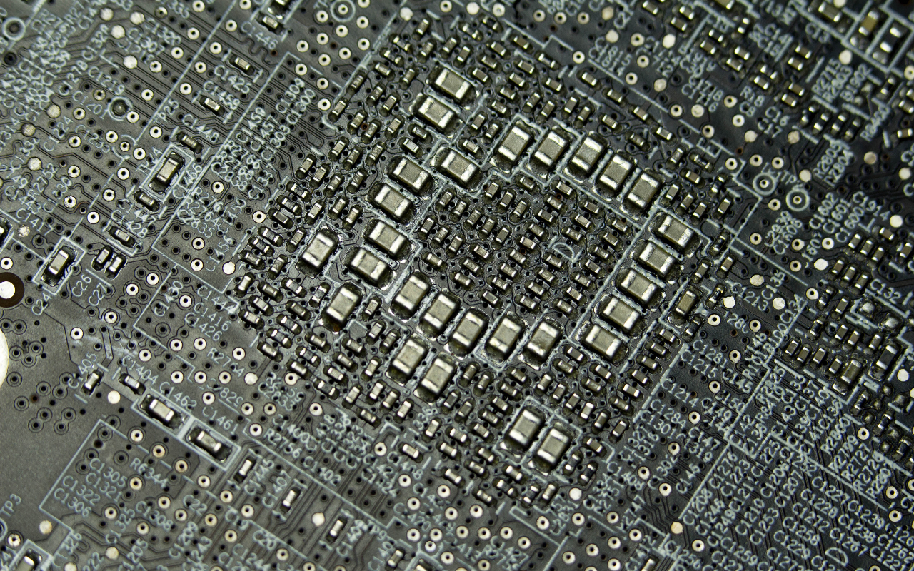 Detail of a computer motherboard