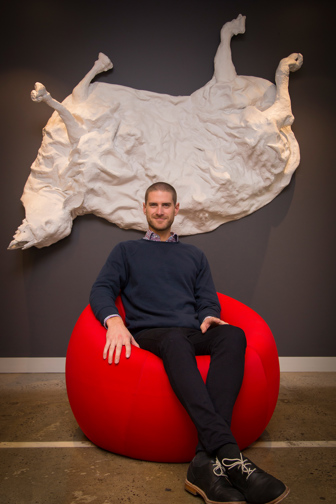 Aaron Poupard, seated