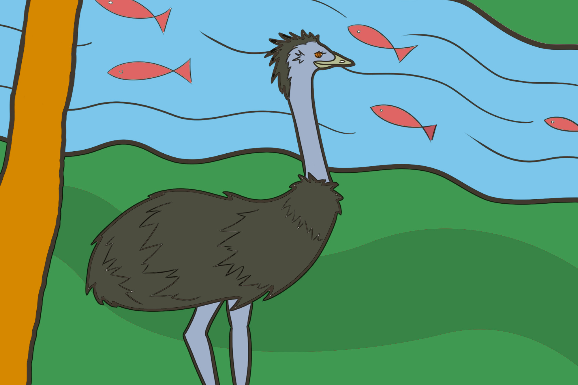 illustration of an emu