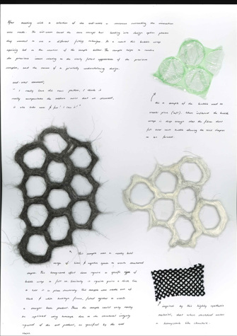 Folio page with text and fabric samples