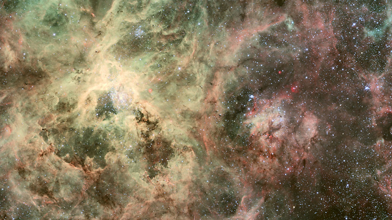 Yellow and pink swirl of star light